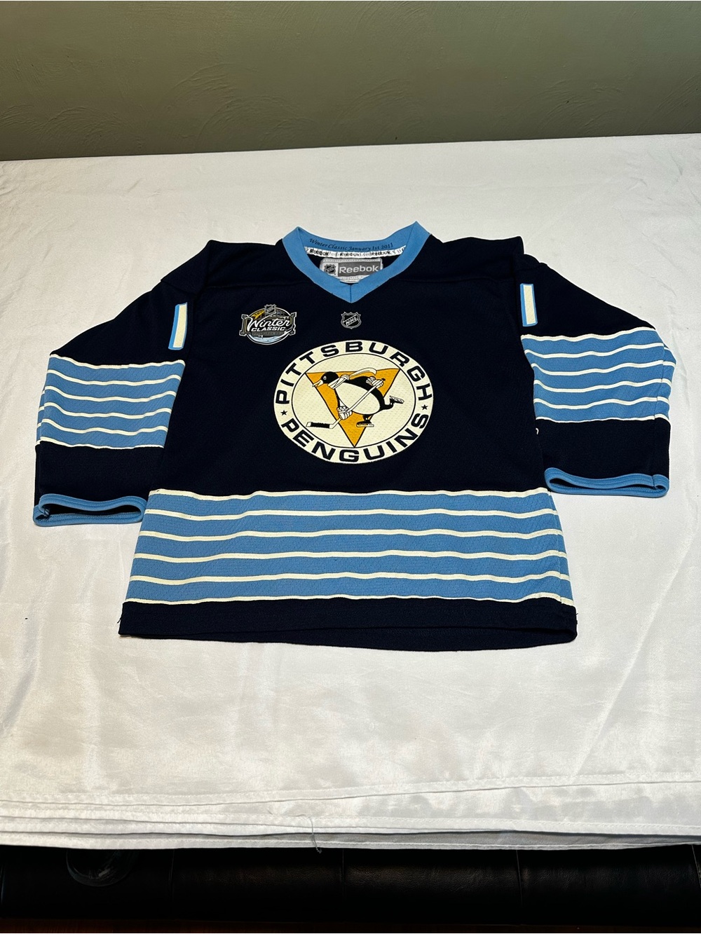 Reebok Kids STAAL Pittsburgh Penguins Navy & Light Blue Hockey Jersey